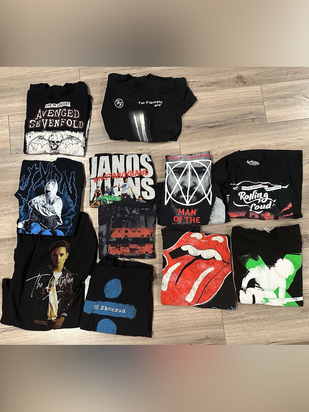 11 concert tour shirts band ed Sheeran etc foo fighters
